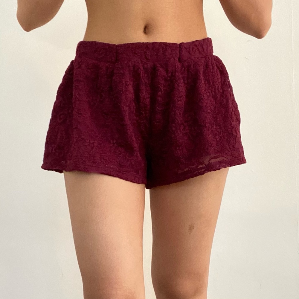 Forever 21 Maroon Lace Shorts
